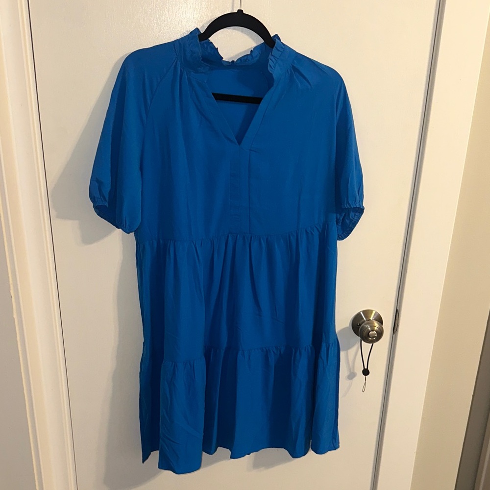 Vibrant Blue Tiered Dress